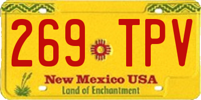 NM license plate 269TPV