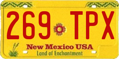 NM license plate 269TPX