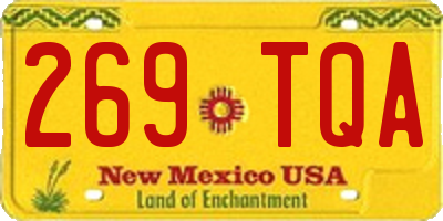 NM license plate 269TQA