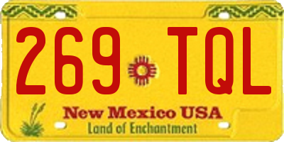 NM license plate 269TQL