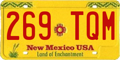 NM license plate 269TQM