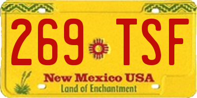 NM license plate 269TSF