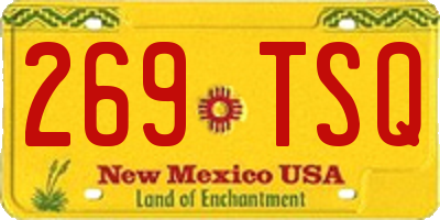 NM license plate 269TSQ
