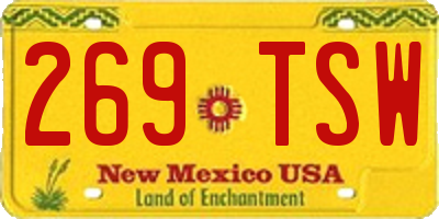 NM license plate 269TSW