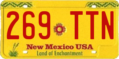 NM license plate 269TTN