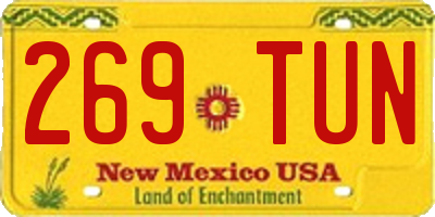 NM license plate 269TUN