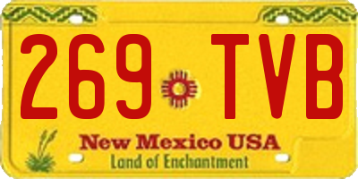 NM license plate 269TVB