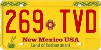 NM license plate 269TVD