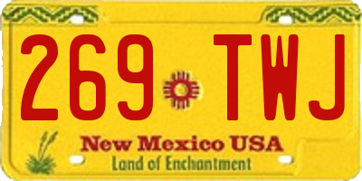 NM license plate 269TWJ