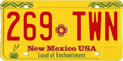 NM license plate 269TWN