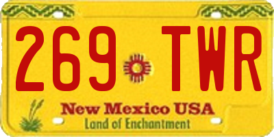 NM license plate 269TWR