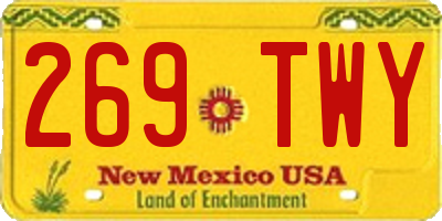 NM license plate 269TWY