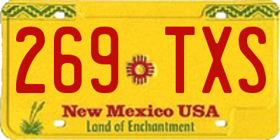 NM license plate 269TXS