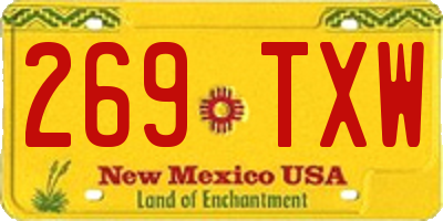 NM license plate 269TXW