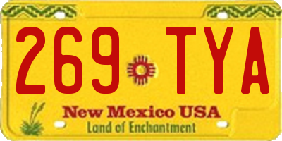 NM license plate 269TYA