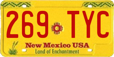 NM license plate 269TYC