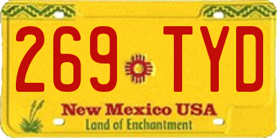 NM license plate 269TYD