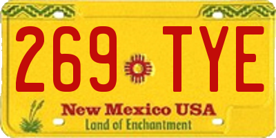 NM license plate 269TYE