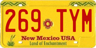 NM license plate 269TYM