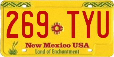 NM license plate 269TYU