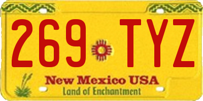 NM license plate 269TYZ