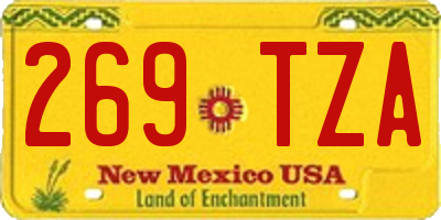 NM license plate 269TZA