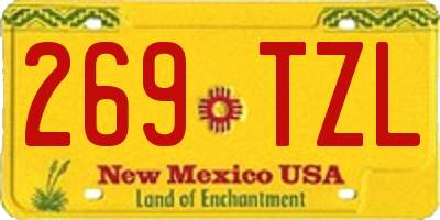 NM license plate 269TZL