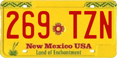 NM license plate 269TZN