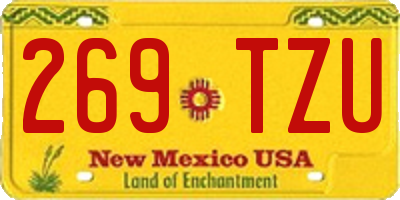 NM license plate 269TZU
