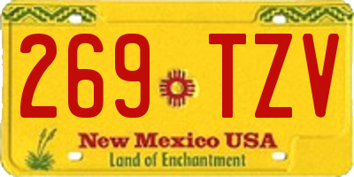 NM license plate 269TZV