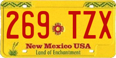 NM license plate 269TZX