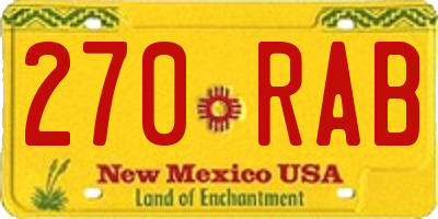 NM license plate 270RAB