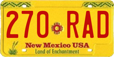 NM license plate 270RAD