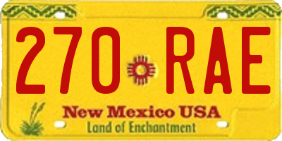 NM license plate 270RAE