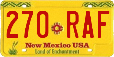 NM license plate 270RAF