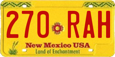 NM license plate 270RAH