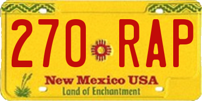 NM license plate 270RAP