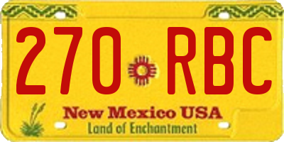 NM license plate 270RBC