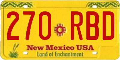 NM license plate 270RBD