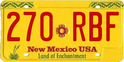 NM license plate 270RBF