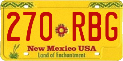 NM license plate 270RBG