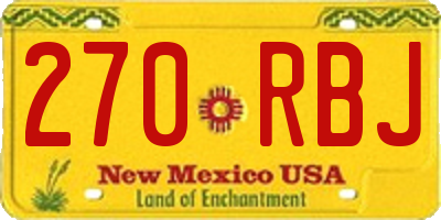 NM license plate 270RBJ
