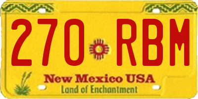 NM license plate 270RBM
