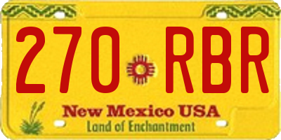 NM license plate 270RBR