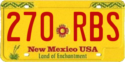 NM license plate 270RBS