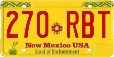 NM license plate 270RBT