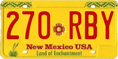NM license plate 270RBY