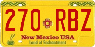NM license plate 270RBZ