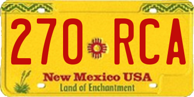 NM license plate 270RCA