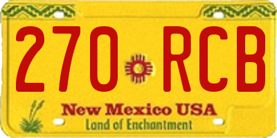 NM license plate 270RCB